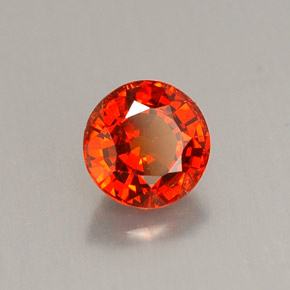 Granada espessartita laranja natural 0,93ct, corte redondo, VS