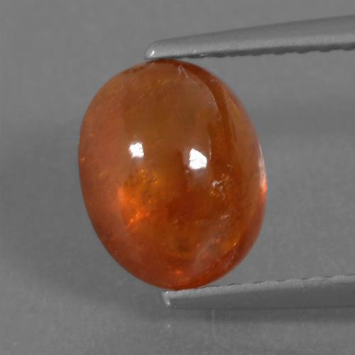 Granada espessartita laranja natural 3,19ct, corte oval, translúcido
