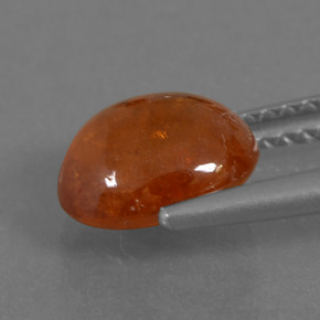 Granada espessartita laranja natural 3,19ct, corte oval, translúcido