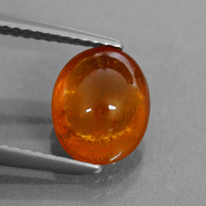 Granada espessartita laranja natural 3,41ct, transparente, transparente/translúcido