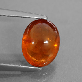 Granada espessartita laranja natural 3,35ct, transparente, transparente/translúcido
