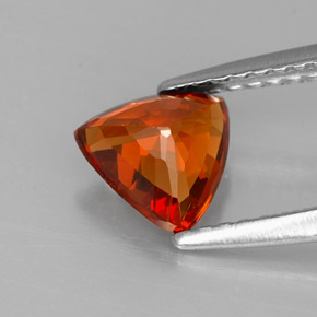 Granada espessartita laranja natural 1,17ct, trillion, VVS