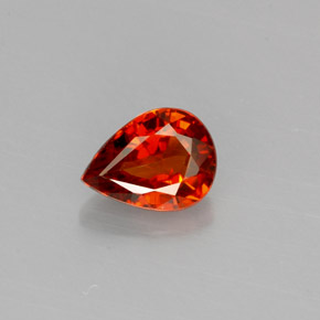 Granada espessartita laranja natural 0,83ct, formato de pêra, VVS-VS