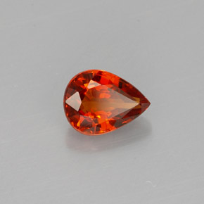 Granada espessartita laranja natural 0,83ct, formato de pêra, VVS-VS