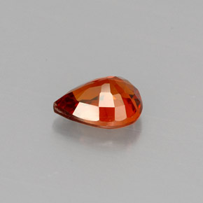 Granada espessartita laranja natural 0,83ct, formato de pêra, VVS-VS