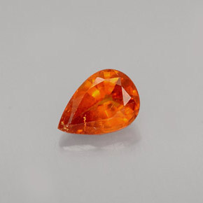 Granada espessartita laranja natural 0,61ct, formato de pêra, VS