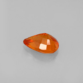 Granada espessartita laranja natural 0,61ct, formato de pêra, VS