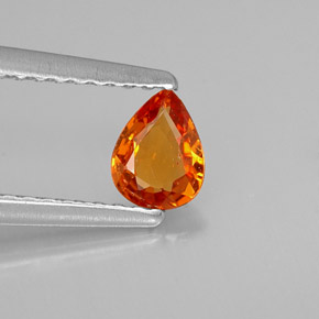 Granada espessartita laranja natural 0,37ct, formato de pêra, VS