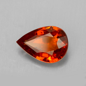 Granada espessartita laranja natural 1,49ct, formato de pêra, VVS-VS