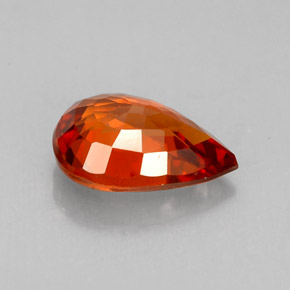 Granada espessartita laranja natural 1,49ct, formato de pêra, VVS-VS