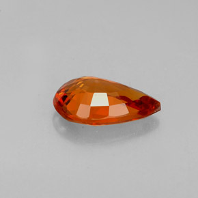 Granada espessartita laranja natural 1,27ct, formato de pêra, VVS-VS