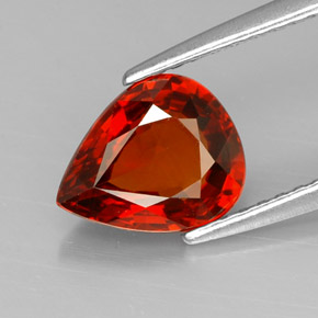 Granada espessartita laranja natural 1,80ct, formato de pêra, VVS