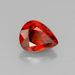 Granada espessartita laranja natural 1,42ct, formato de pêra, VVS