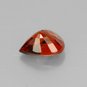 Granada espessartita laranja natural 1,42ct, formato de pêra, VVS