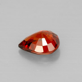 Granada espessartita laranja natural 1,23ct, formato de pêra, VVS