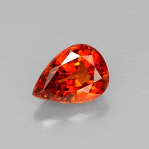 Granada espessartita laranja natural 1,33ct, formato de pêra, VS