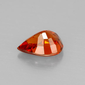 Granada espessartita laranja natural 1,33ct, formato de pêra, VS