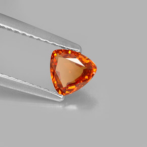 Granada espessartita laranja natural 0,56ct, trillion, VVS
