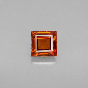 Granada espessartita laranja natural 0,87ct, quadrado, VVS-VS