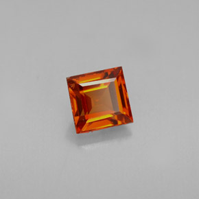 Granada espessartita laranja natural 0,87ct, quadrado, VVS-VS