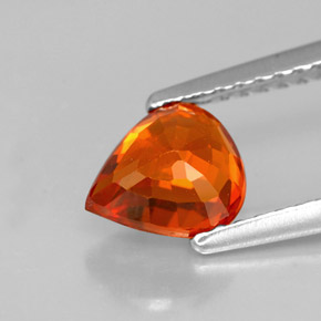 Granada espessartita laranja natural 1,36ct, formato de pêra, VS-SI