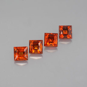 Pedras preciosas de granada espessartita laranja natural de  ct, quadrado, VVS-VS