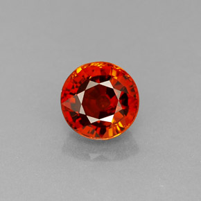 Granada espessartita laranja natural 1,09ct, corte redondo, VVS-VS