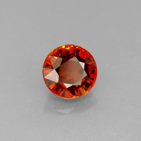 Granada espessartita laranja natural 1,09ct, corte redondo, VVS-VS