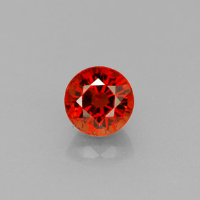 Granada espessartita laranja natural 0,84ct, corte redondo, VVS-VS