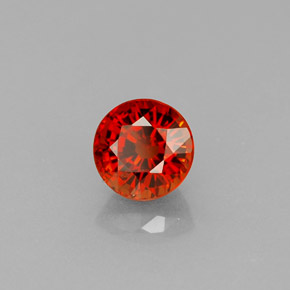 Granada espessartita laranja natural 0,84ct, corte redondo, VVS-VS