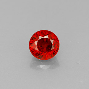 Granada espessartita laranja natural 0,83ct, corte redondo, VVS-VS