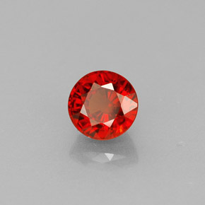Granada espessartita laranja natural 0,83ct, corte redondo, VVS-VS