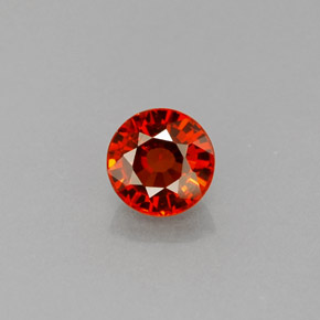 Granada espessartita laranja natural 0,72ct, corte redondo, VVS-VS