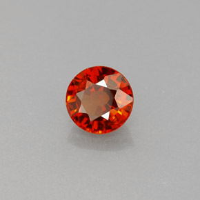 Granada espessartita laranja natural 0,72ct, corte redondo, VVS-VS