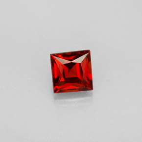 Granada espessartita laranja natural 0,34ct, quadrado, VVS-VS