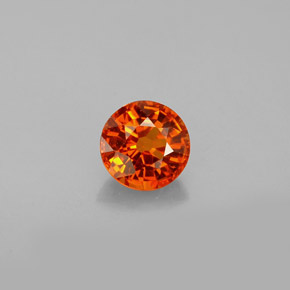Granada espessartita laranja natural 0,82ct, corte redondo, VVS-VS