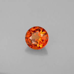 Granada espessartita laranja natural 0,82ct, corte redondo, VVS-VS