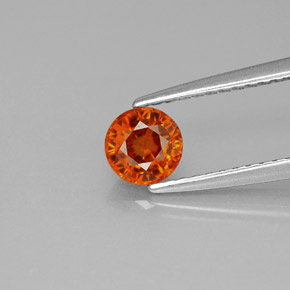 Granada espessartita laranja natural 0,73ct, corte redondo, VVS