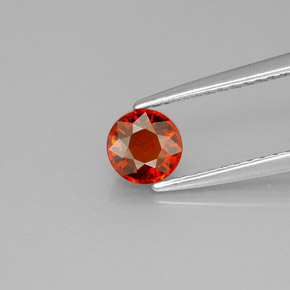 Granada espessartita laranja natural 0,70ct, corte redondo, VVS