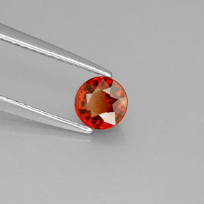 Granada espessartita laranja natural 0,70ct, corte redondo, VVS