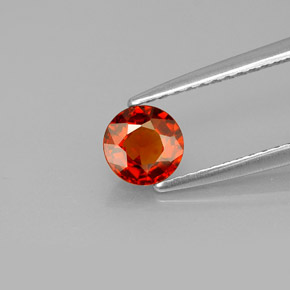 Granada espessartita laranja natural 0,67ct, corte redondo, VVS