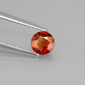 Granada espessartita laranja natural 0,67ct, corte redondo, VVS