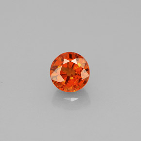 Granada espessartita laranja natural 0,89ct, corte redondo, VS