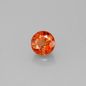 Granada espessartita laranja natural 0,89ct, corte redondo, VS