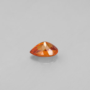 Granada espessartita laranja natural 0,58ct, formato de pêra, VVS-VS