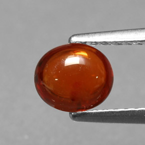 Granada espessartita laranja natural 1,22ct, corte oval, translúcido