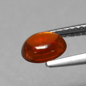 Granada espessartita laranja natural 1,22ct, corte oval, translúcido