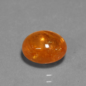 Granada espessartita laranja natural 4,22ct, corte oval, translúcido