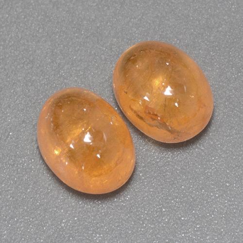 Pedras preciosas de granada espessartita laranja natural de 5,11 ct, corte oval, transparente