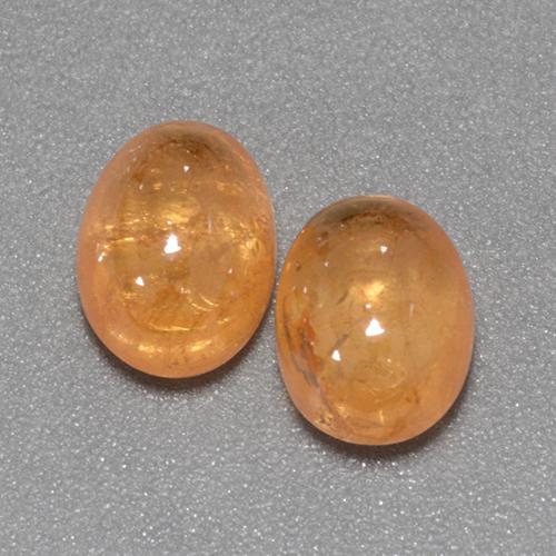 Pedras preciosas de granada espessartita laranja natural de 5,11 ct, corte oval, transparente